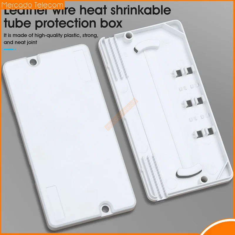 50pcs-lot-2-in-2-out-ftth-drop-cable-protection-box-carrier-grade-fiber-optic-protection-box-for-45-60mm-heat-shrink-tubes