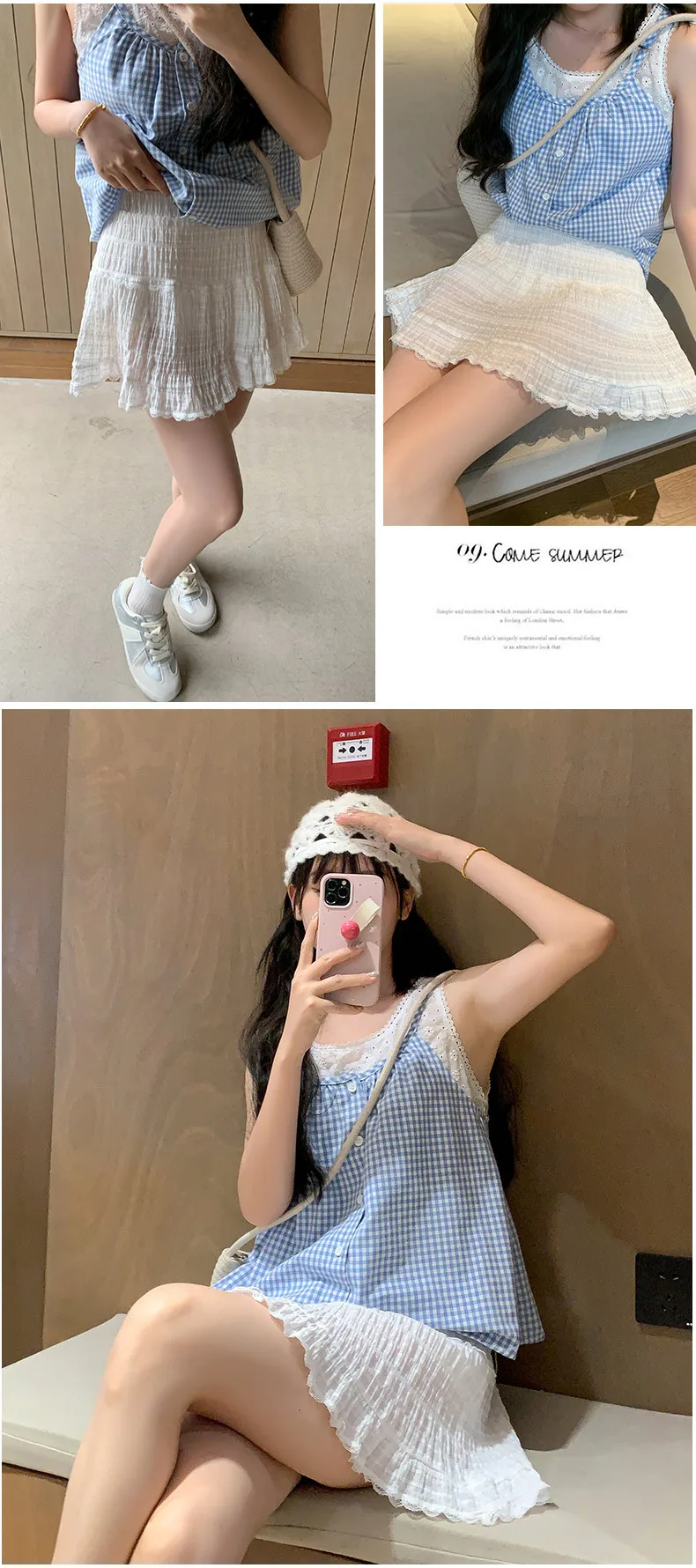 Saia curta de renda branca, primavera e outono verão nova saia de bolo estilo balé feminino, cintura alta linha a saia meia fofa