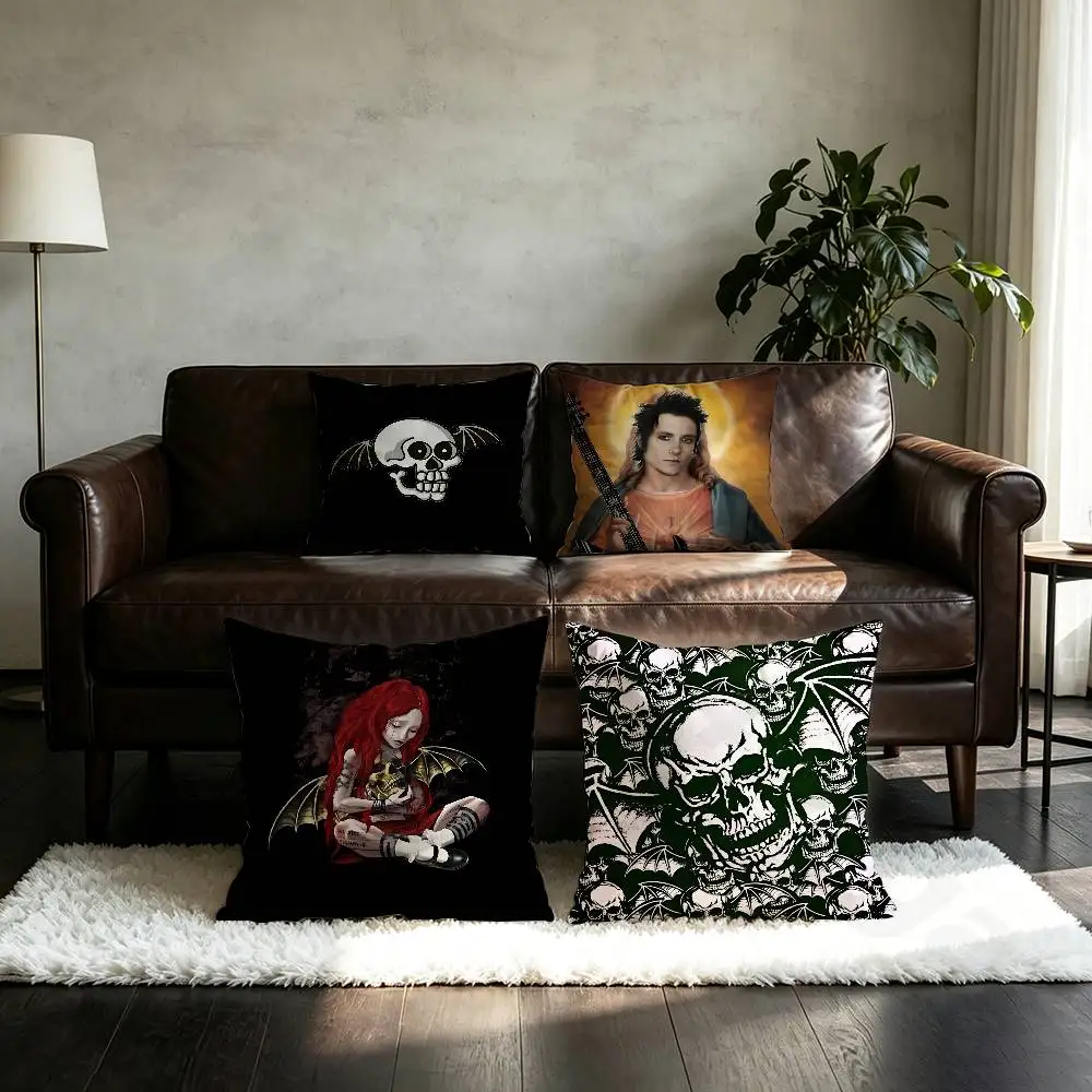 A-Avenged S-Sevenfold Pillow Case Square Double-Sided Printing Short Plush Sofa Cushion Cover Bedroom Bedside Pillow