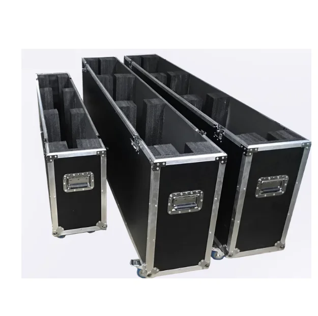 Flight Aluminum Road Case Huge Transport Case for Tv Screen Black Aluminum Aviation Case With Wheels