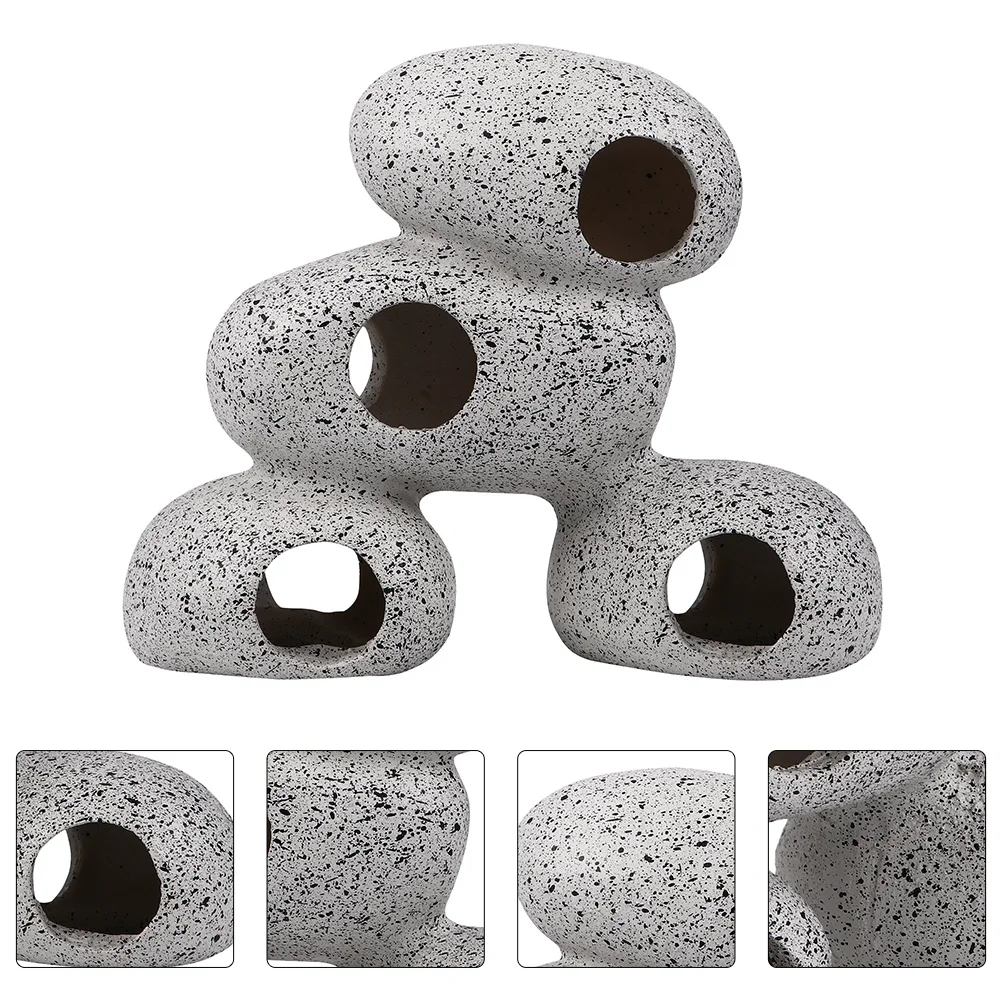 

2Pcs Fish Tank Resin Stone Decoration Aquarium Hideaway Shelter Creative Natural Lifelike Durable Ornament Aquarium Hiding Stone