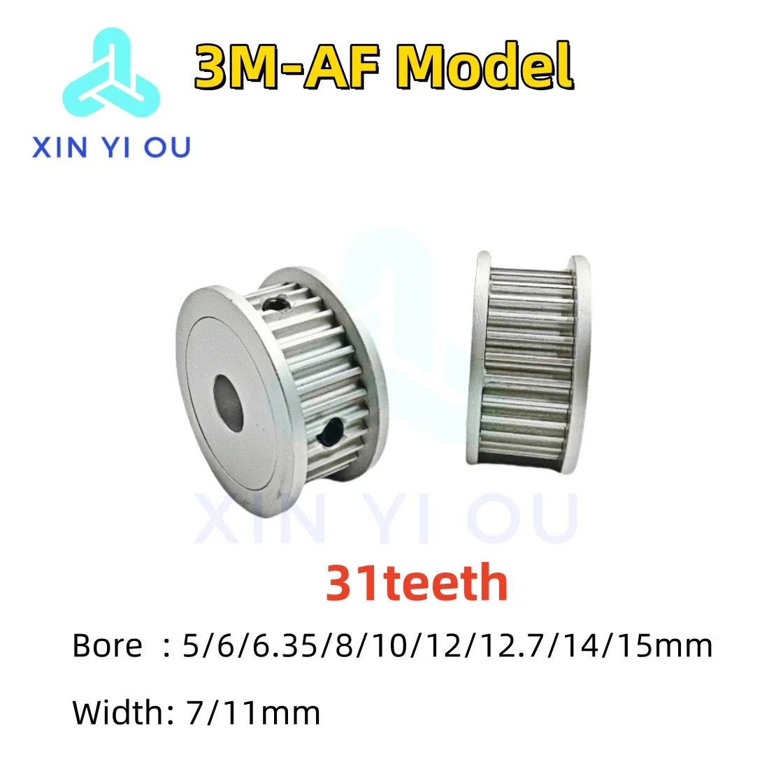 HTD 3M Timing Pulley 31teeth-AF Type Bore 4/5/6/6.35/7/8/10mm  Belt Width7/11mm 3M Synchronous Wheel