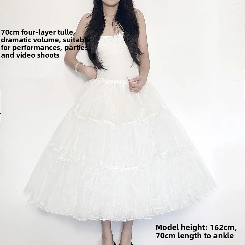 تنورة لوليتا ناعمة من الشاش متوسطة الطول تدعم سترة يومية ممتدة للقاعدة محسن تنورة 60 سنتيمتر للفتيات والسيدات موعد غير رسمي