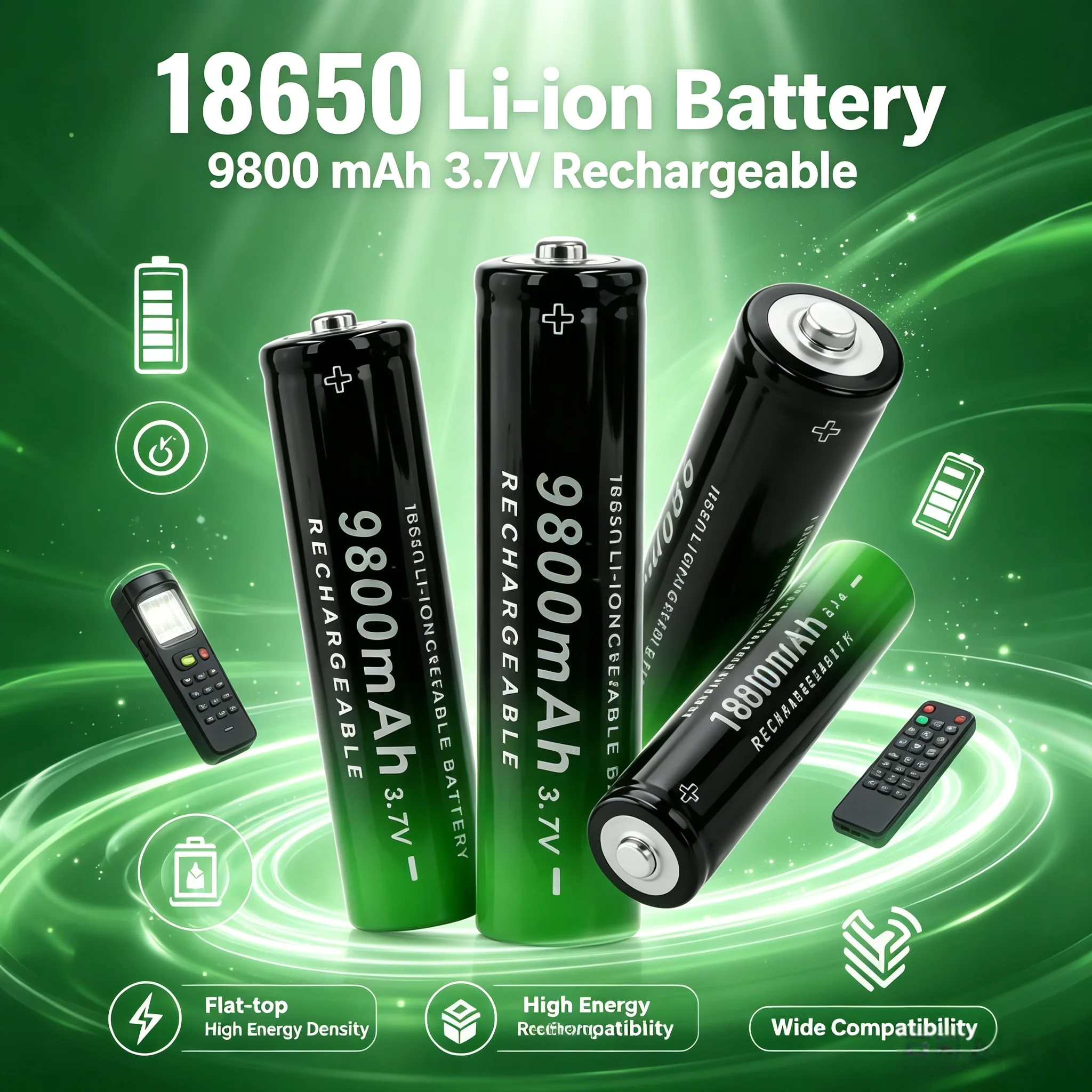 2-16PCS Fast Charging 18650 Battery High Quality 9800mah 3.7V 18650 Li Ion Battery Flashlight Charging Battery