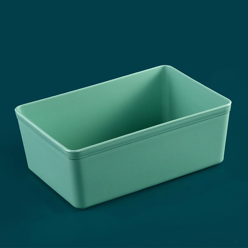 

Rectangular Plastic Storage Box for Countertop Makeup Organizer with Multi-Functional Compartments Small Sundries Box