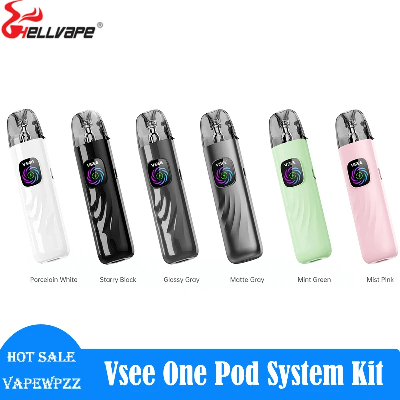 مجموعة أقلام Vape الأصلية من Hellvape Vsee One Pod مدمجة في شاشة ديناميكية ببطارية 1000 مللي أمبير في الساعة مع ملء علوي بملف شبكي بقدرة 0.8ohm