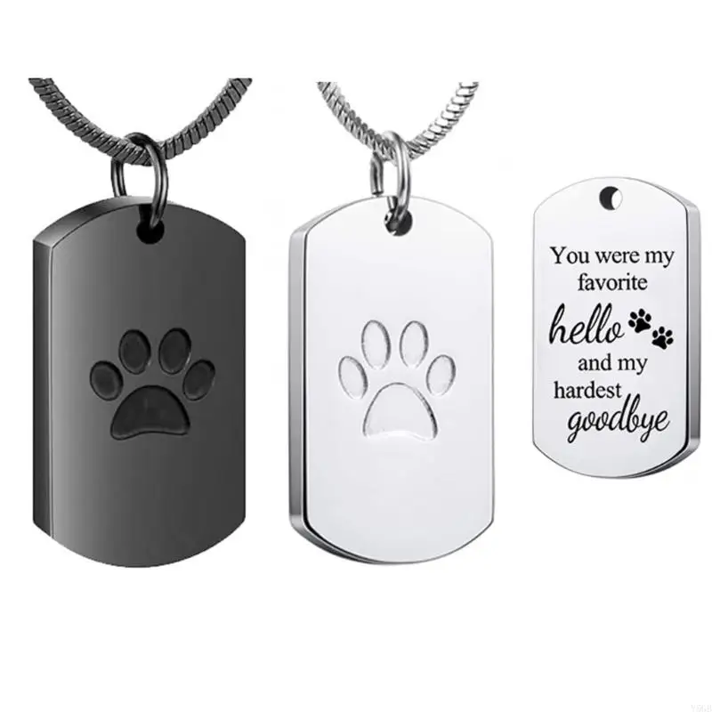 Pet Remembrances Urn Necklace Paws Design Cremation Jewelry For Ashes Keepsakes Y5GB