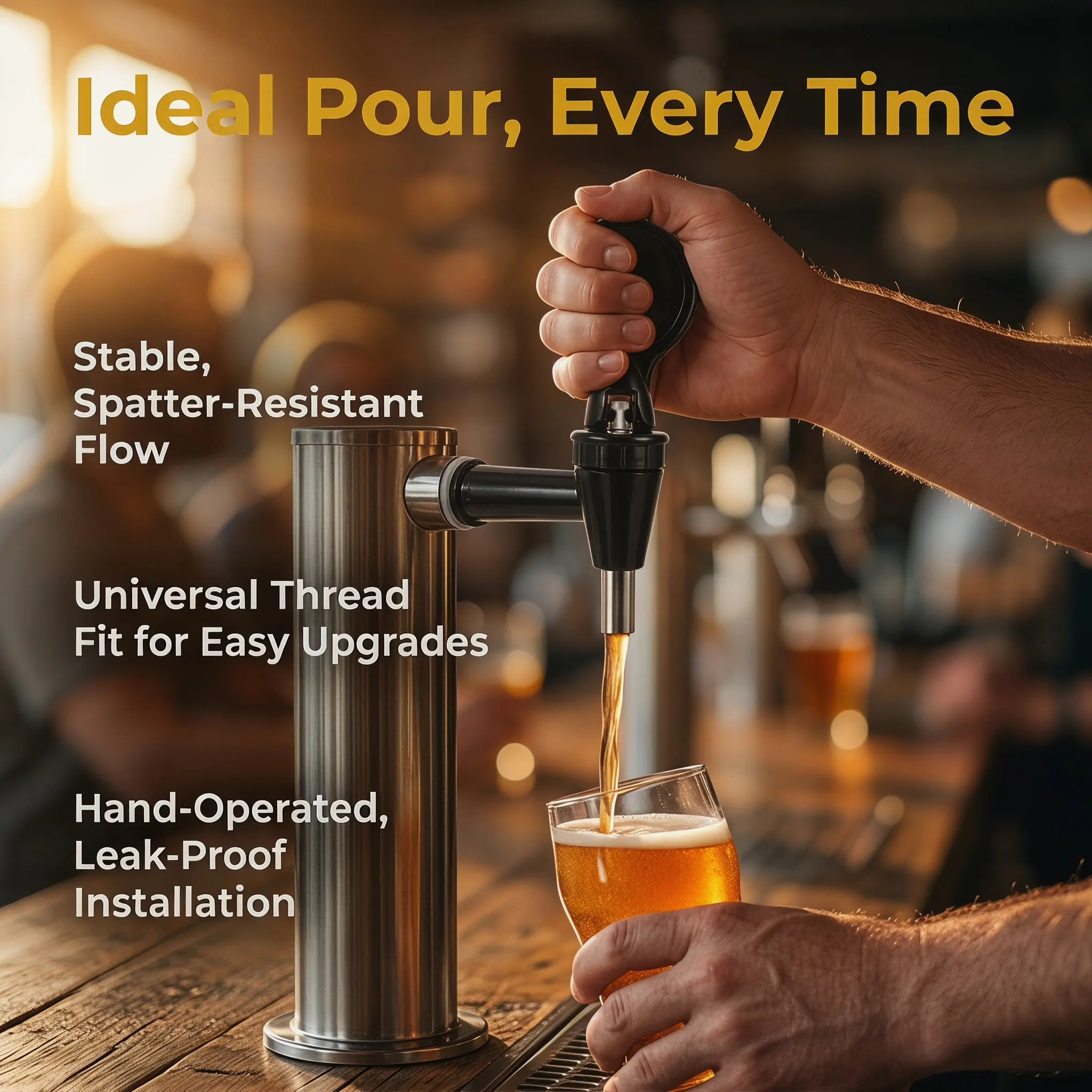 Plastic Draft Beer Faucet Tap Threaded Replacement Spigot for Beverage Dispenser Home Bar Tower Parts