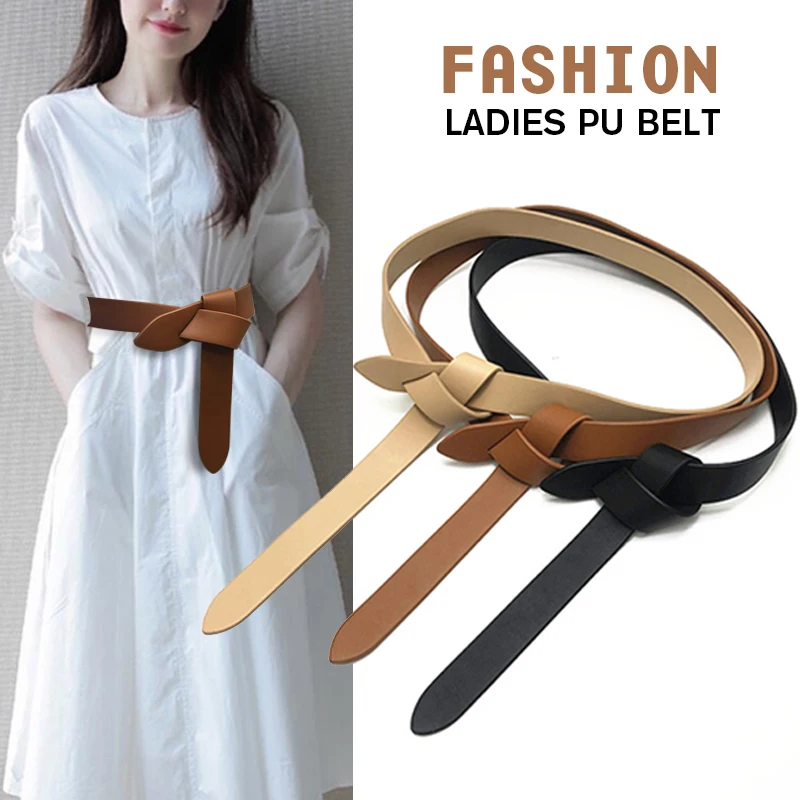 

Women Waist Belt PU Leather Boho Wrap Around Self Tie Cinch Girdle Fashion All-match Waistband Corset Belts For Dress Coat