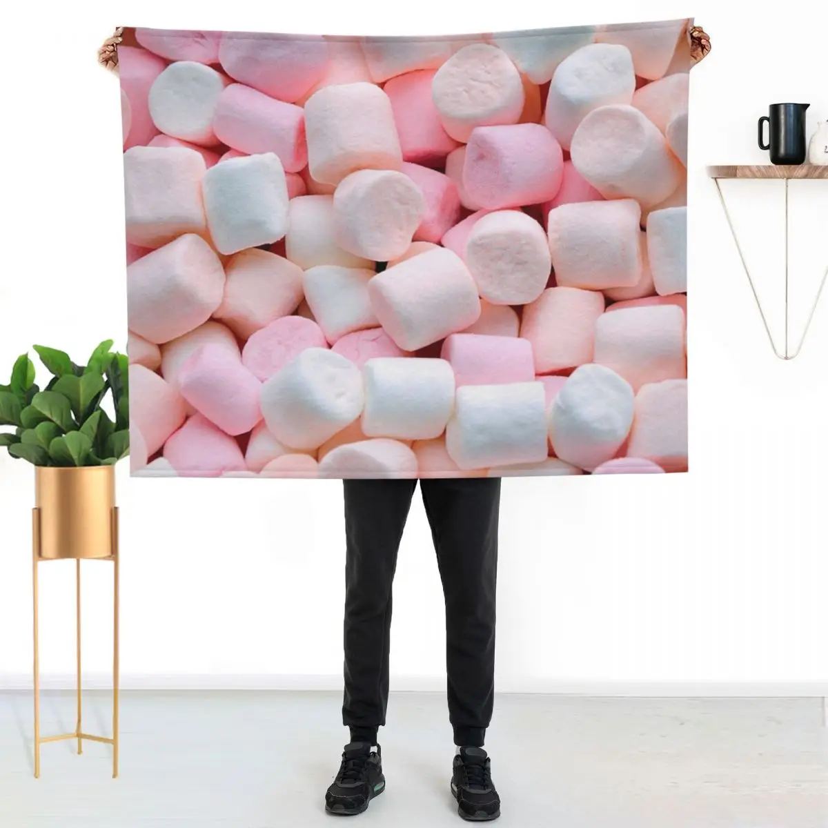 Cute and Marshmallows Throw Blanket Thermal Blankets For Baby Warm Hairy decorative Soft Plaid Blankets