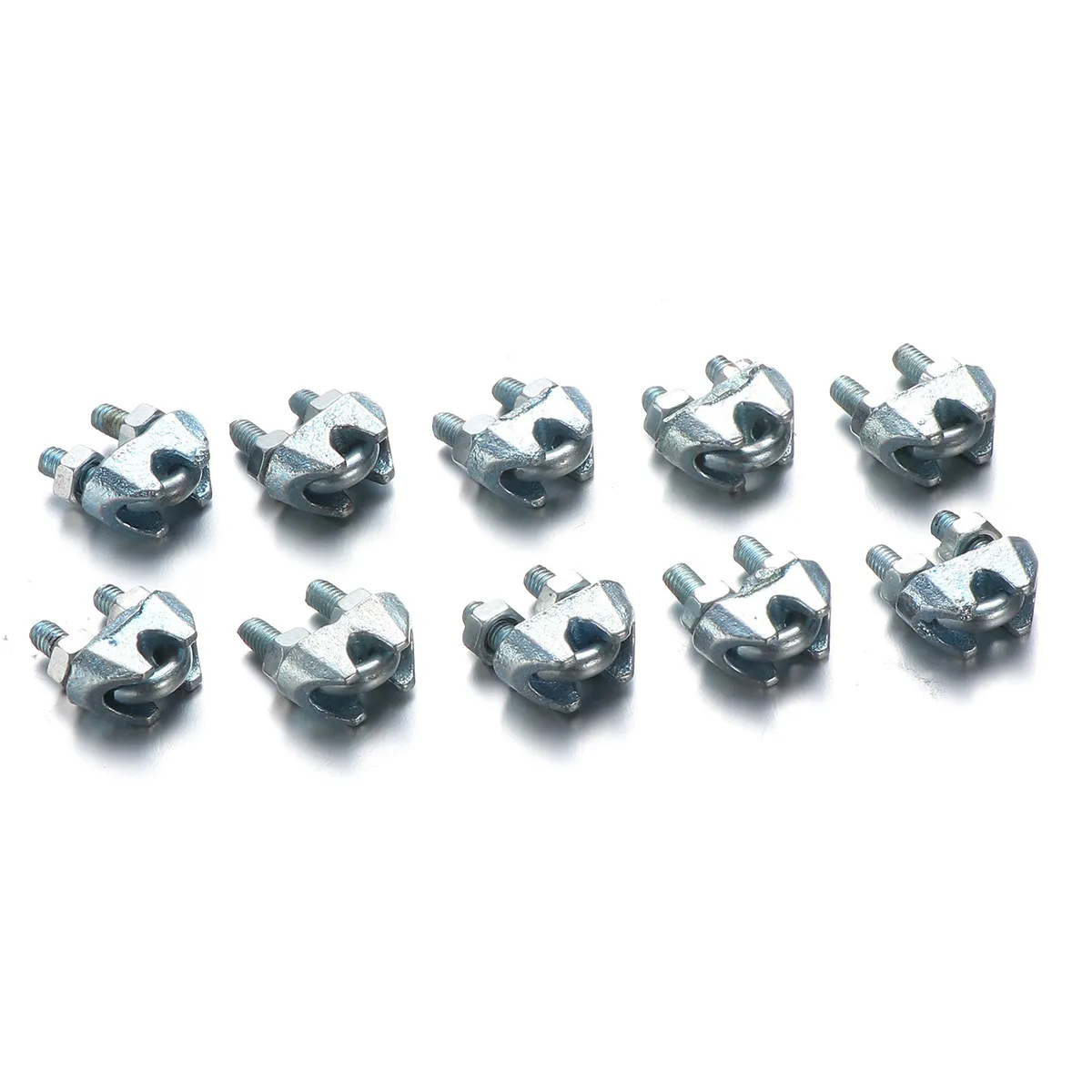 24Pcs Zinc-Galvanized Drop-Forged Steel Wire Rope Cable Clamps for Rigging Securing Loads Temporary Guardrails Easy Reusable