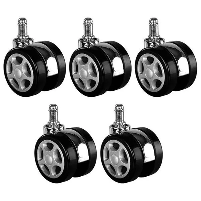 

5pcs Universal Mute Caster Nylon Replacement Office Chair Swivel Rubber Rollers Wheels