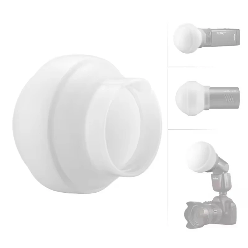 Super Sale AK-R22 Flash Collapsible Diffusion Dome Diffuser Silicone Soft Ball Diffuser for Godox V1/ V1pro Round Head Flash V