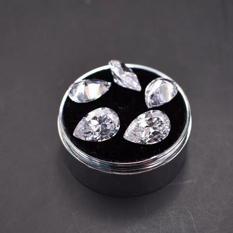 Bílá safír 20.0ct 12x16mm hrušeň faceted krájet vzhled AAAAA VVS volné drahokam