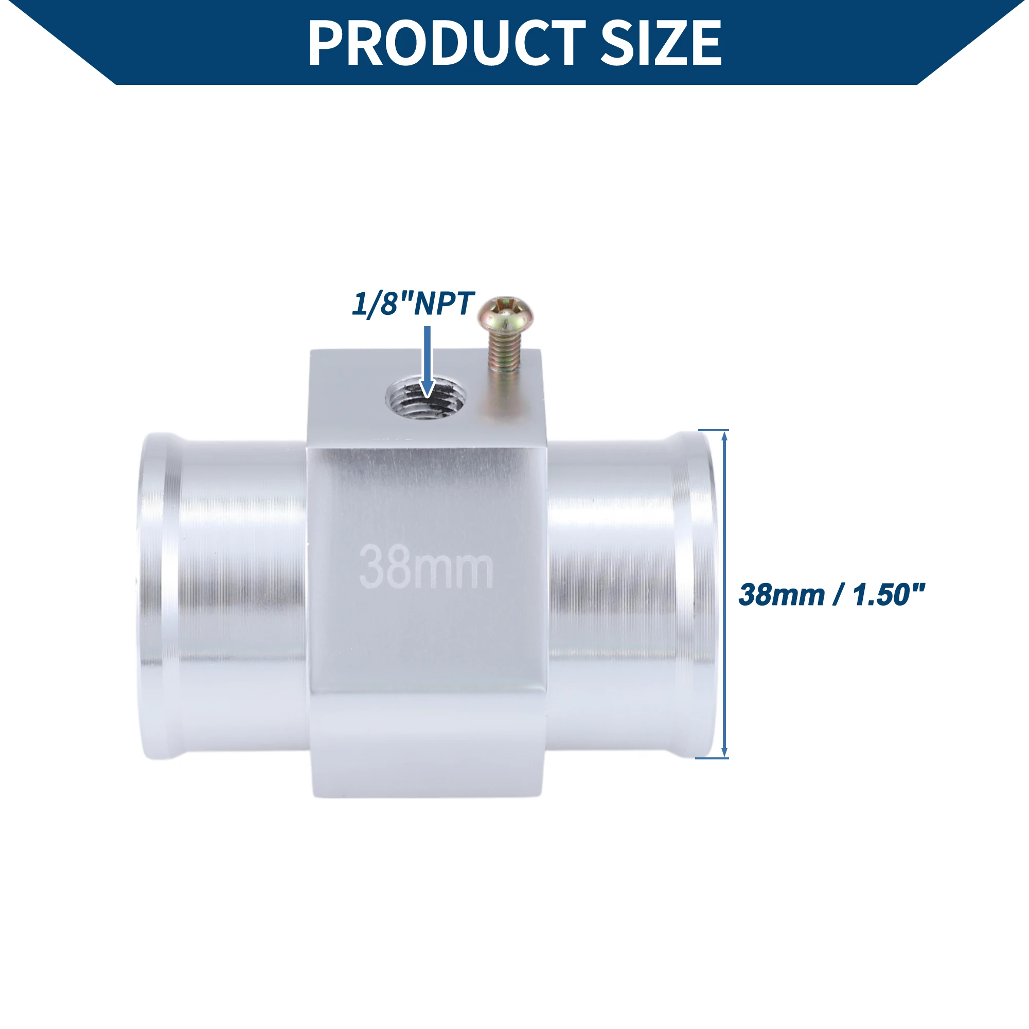 UXCELL Kit universal de sensor de temperatura del agua de 12 V/24 V, adaptador de tono plateado de 1/8 "NPT 1,50" 170'F encendido - 155'F apagado para radiador automotriz
