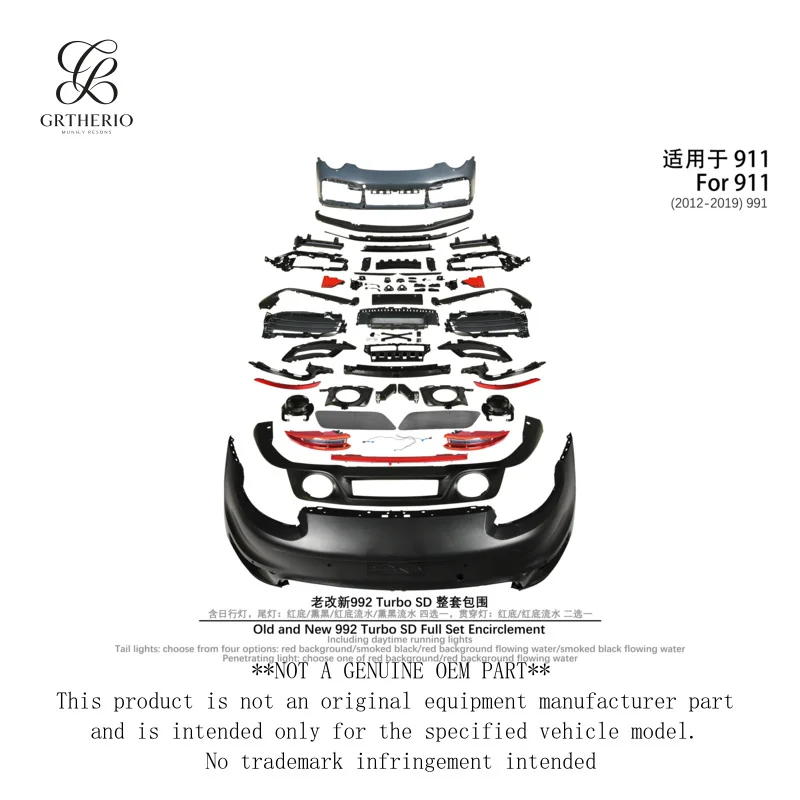 For Porsche 911 2017 2018 2019 991.2 Upgraded 992 2024 Turbo SD Surround with Through