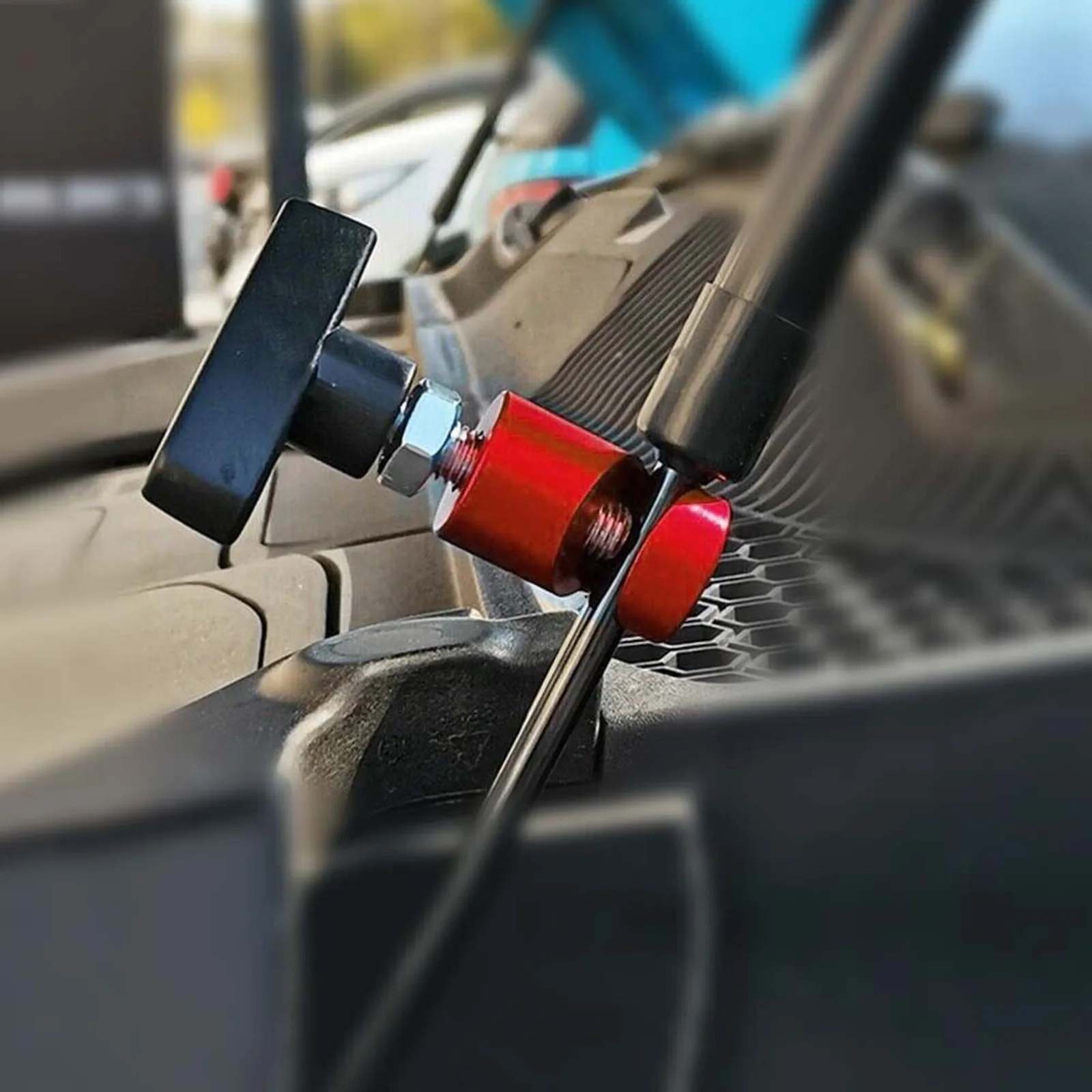 Car Hood Lift Bar Anti-clamping Device Durable Aluminium Alloy Support Rod Clamp Securely Holds Weak Lift