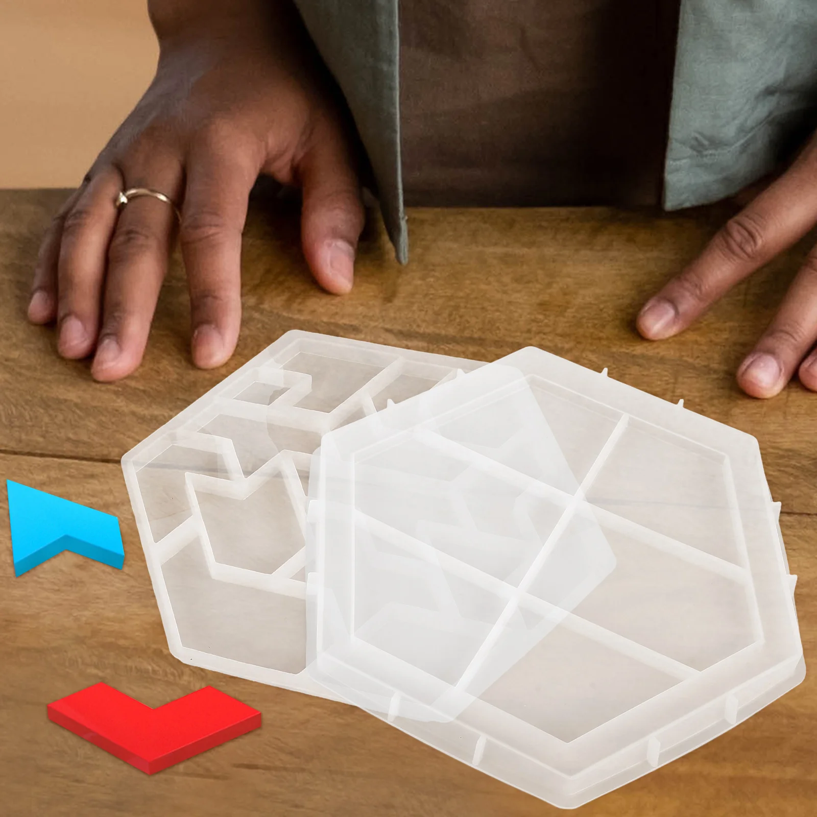 

Creative Hexagon Tangram Mold Silicone Puzzle Mold For Resin Coasters Diy Crafts Home Decor Magnet Jigsaw Molds Handmade