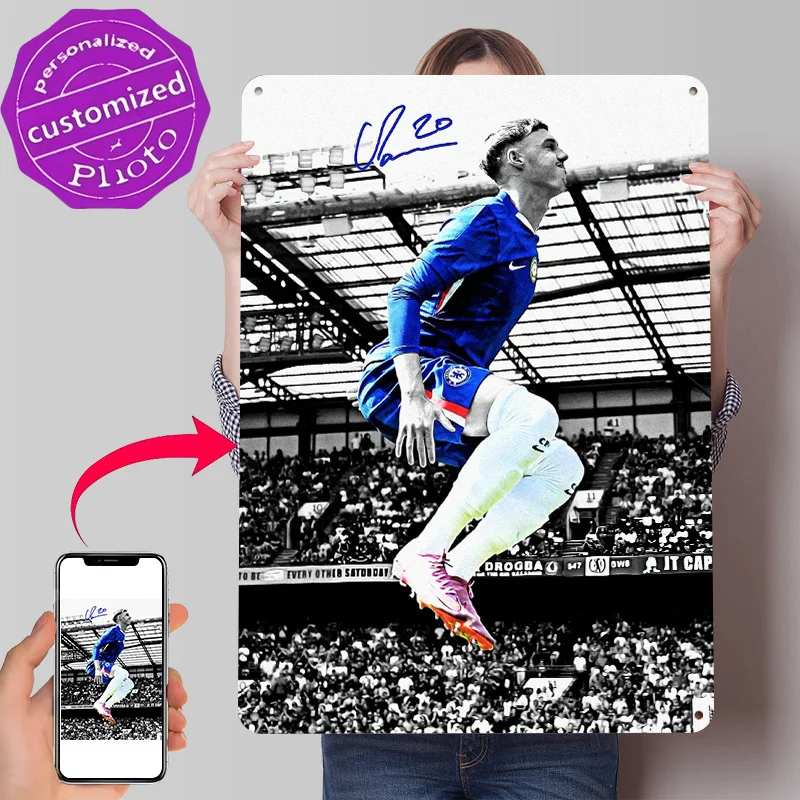 Cole Palmer in Action 3D Texture Printed Poster Custom Vintage Metal Tin Plate Sign for Wall Art Desk Decor Room Home Decoration