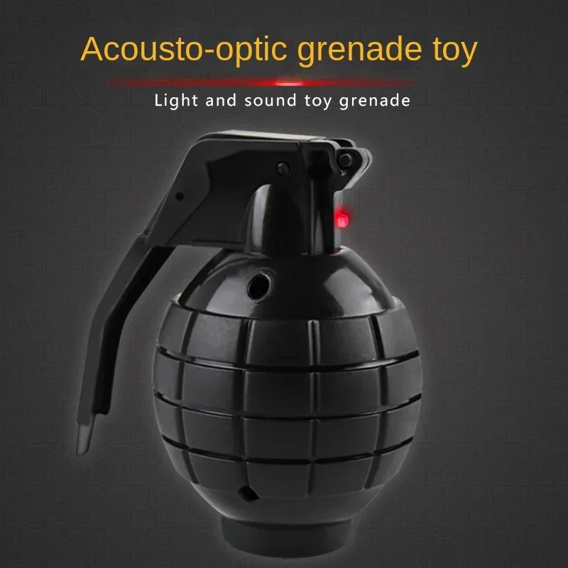 Grenade Prop Kids Outdoor Game Toy Plastic Model Cosplay Toy Grenade Simulation Sound Light Props Gift for Boy