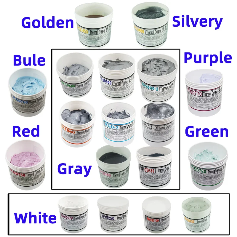 GD900 GD007 GD-2 Thermal Grease Net Weight 1000g for CPU GPU LED PS5 Printer Cooling Cooler Paste Plaster Heat Sink Compound CN