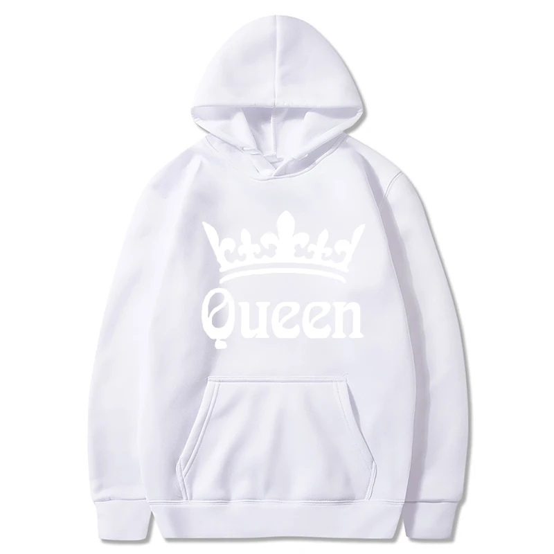 Fashion Casual Hoodies Sweatshirt Couples Hooded Pullover Hoodies Print King Queen Spring Winter Tops Men/Women Clothing