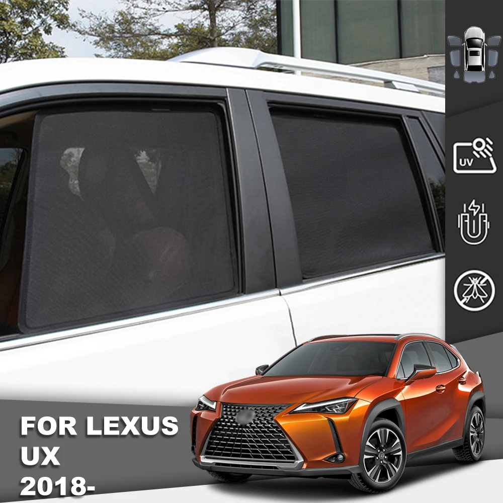 For Lexus UX 250H 2018-2024 Magnetic Car Sunshade Front Windshield Curtain Cover Rear Side Baby Window Mesh Sun Shade Visor