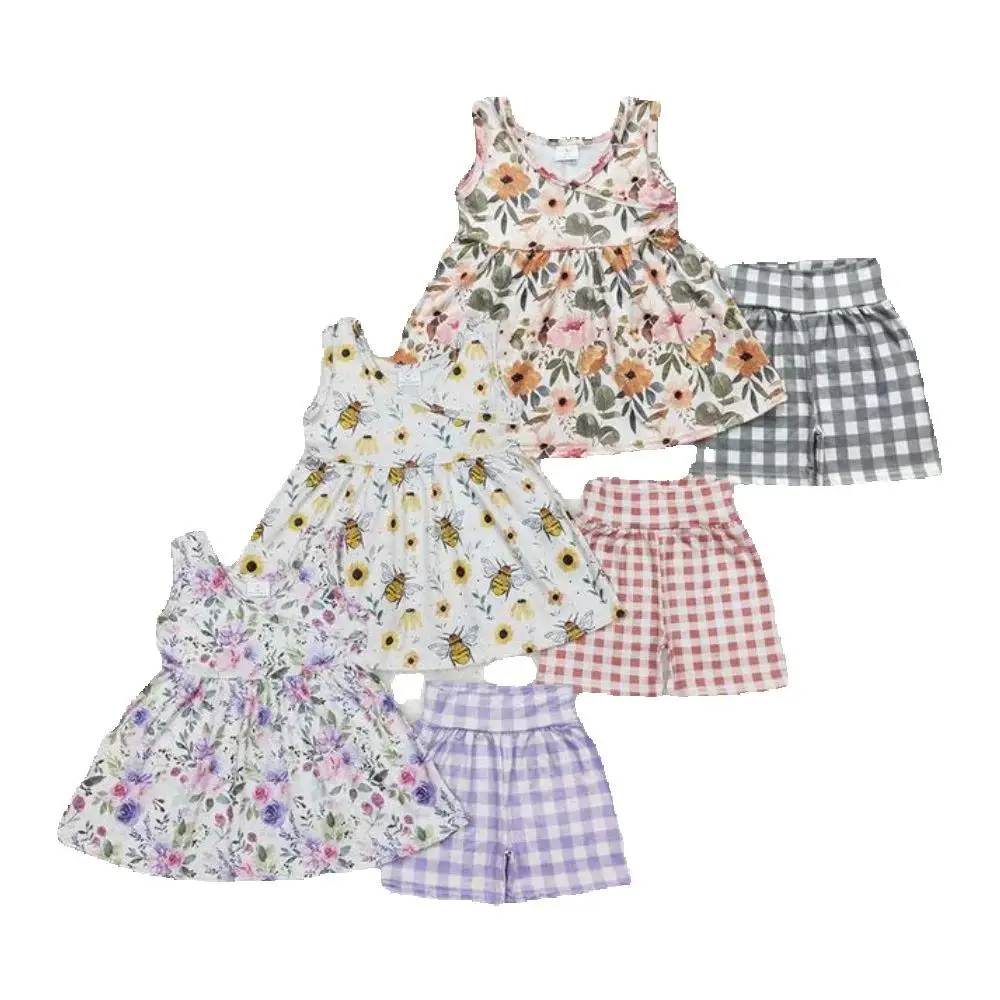 

Baby kids clothing Sibling summer girls Sibling Baby Girls Summer Tunic Top Shorts Clothes Sets