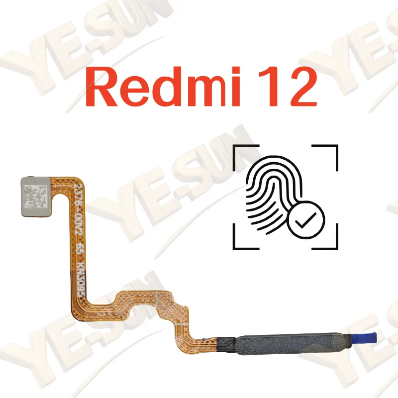 

For Xiaomi Redmi 12 Fingerprint Sensor Home Return Key Menu Button With Side Power On Off Flex