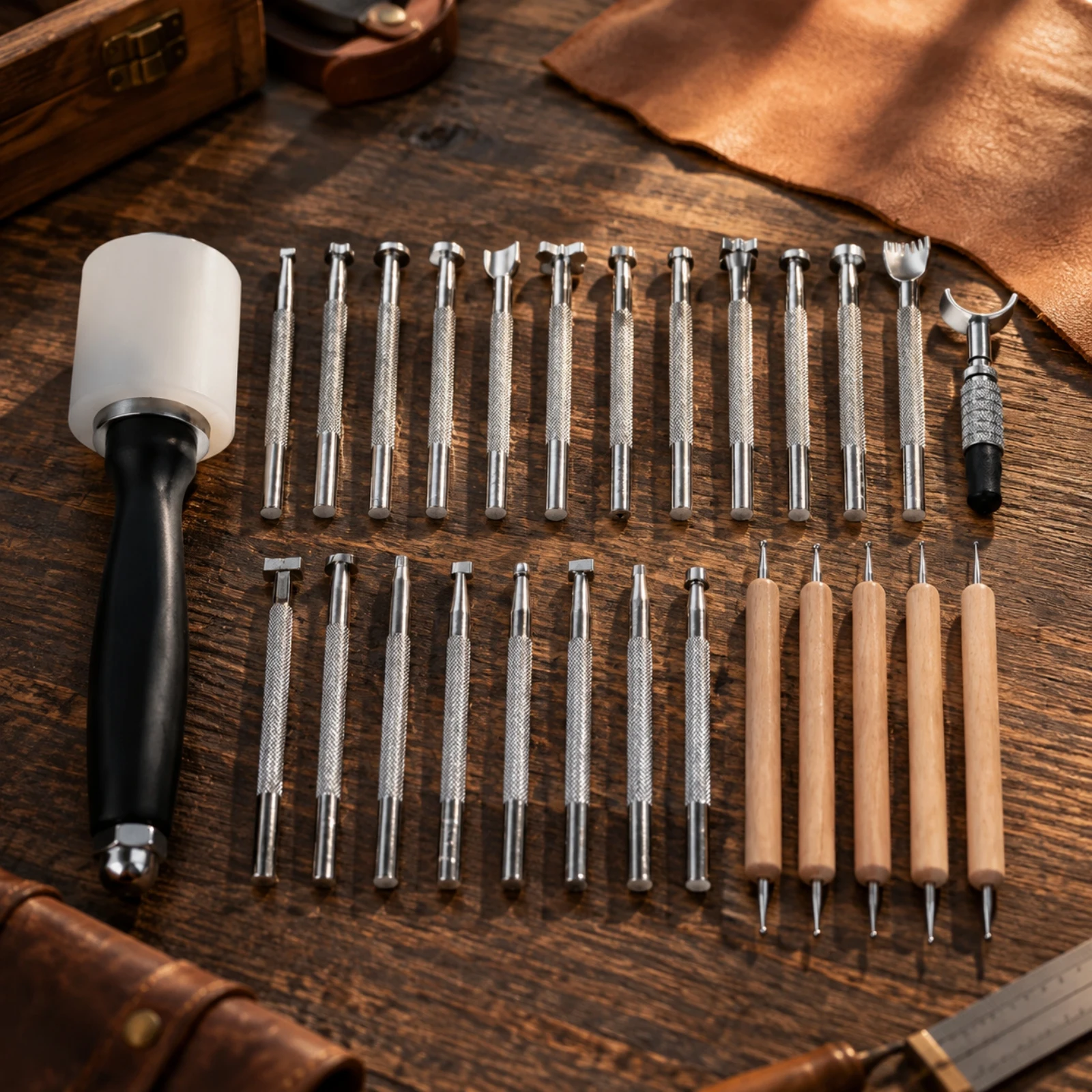 27 Pieces Leather Tooling Kit  - Leatherwork For Beginners review and price