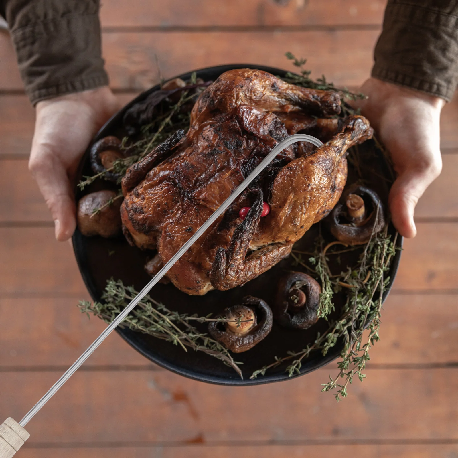 

2Pcs Stainless Steel Meat Hooks High Quality Hooking Pork Ham Roast Bacon Hooks Kitchen Supplies Kitchen Supplies