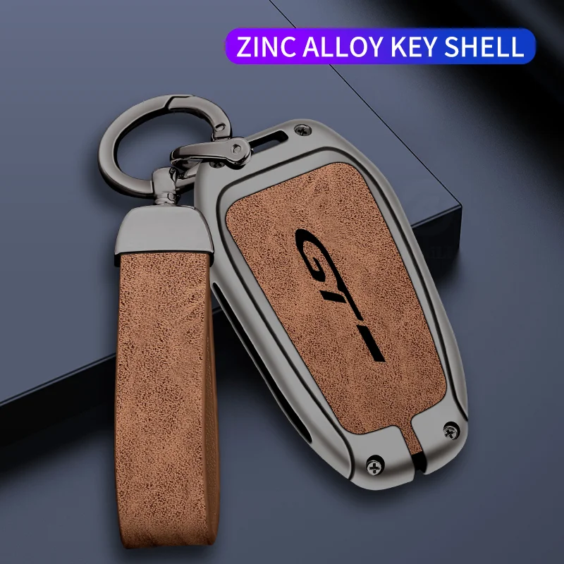 Car Zinc Alloy Key Case Bag For Peugeot GTLine 207 307 407 208 308 408 508 2008 3008 4008 5008 RCZ Car Key Chain Metal Key Shell