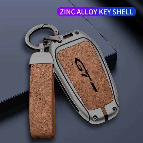 Imagen 2 del producto Funda para llave de aleación de Zinc para coche, bolsa para Peugeot GTLine 207 307 407 208 308 408 508 2008 3008 4008 5008 RCZ, llavero de coche, carcasa de llave de Metal