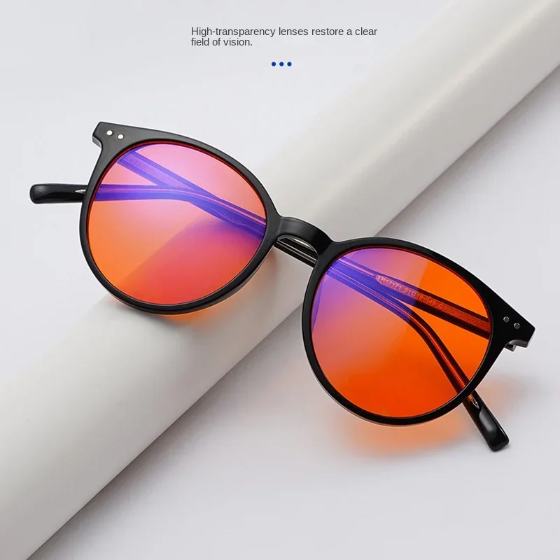 Red Lens Glasses Women Sleep Better Blue Light Blocking Glasses for Long Screen Time Orange Lens Glasses Gaming Eyewear