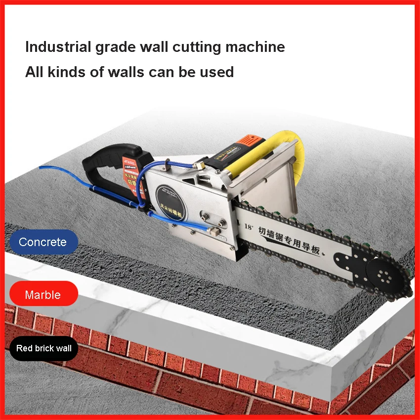 Concrete Stone Wall Cutting Machine Brushed Motor Electric Wall Saw Dust-Free Window Saw High-power Cutting Machine 35/48CM 220V