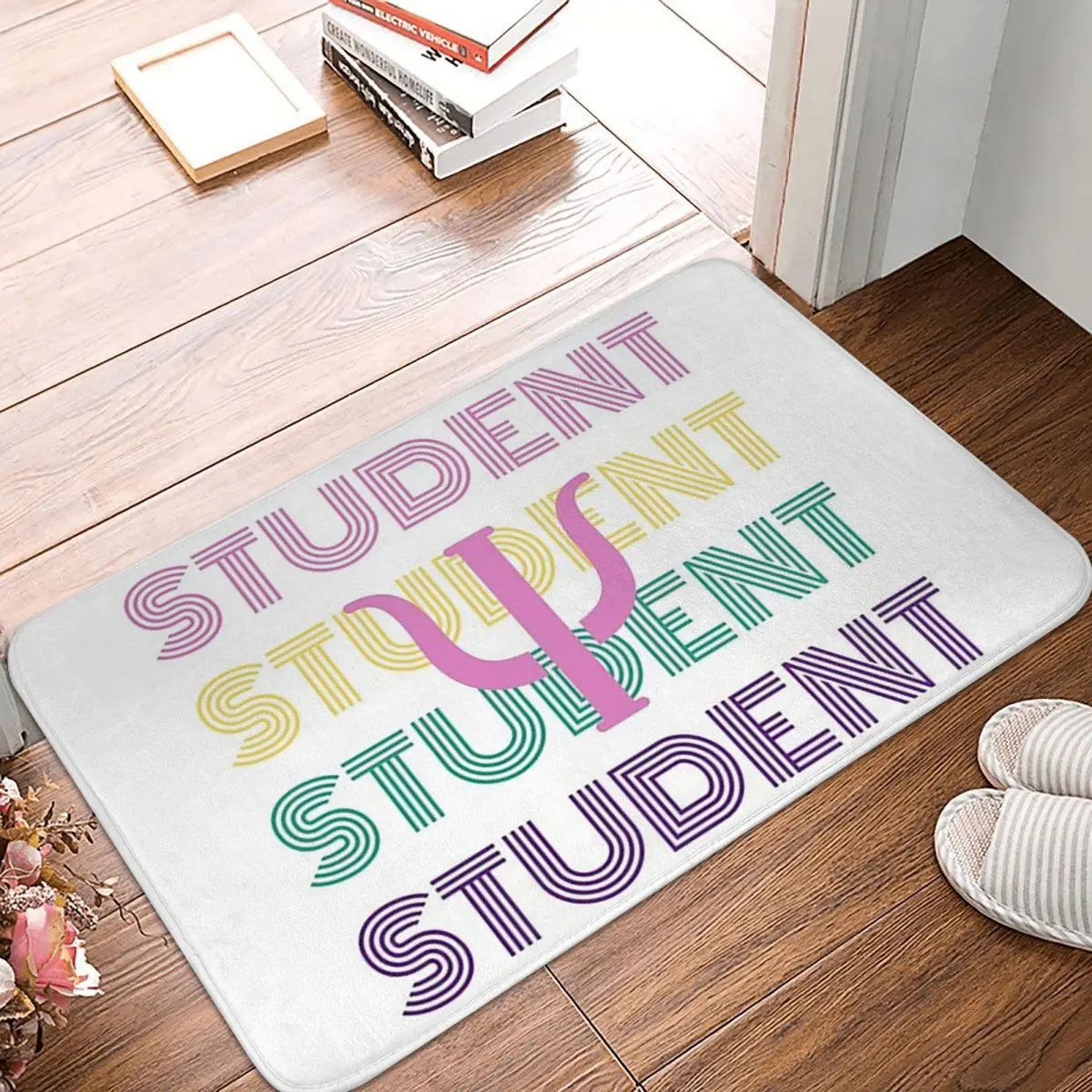 Psychology Student Psi Symbol Colorful Design Doormat Rug Carpet Mat Footpad Antiwear Entrance Kitchen Bedroom Balcony Toilet