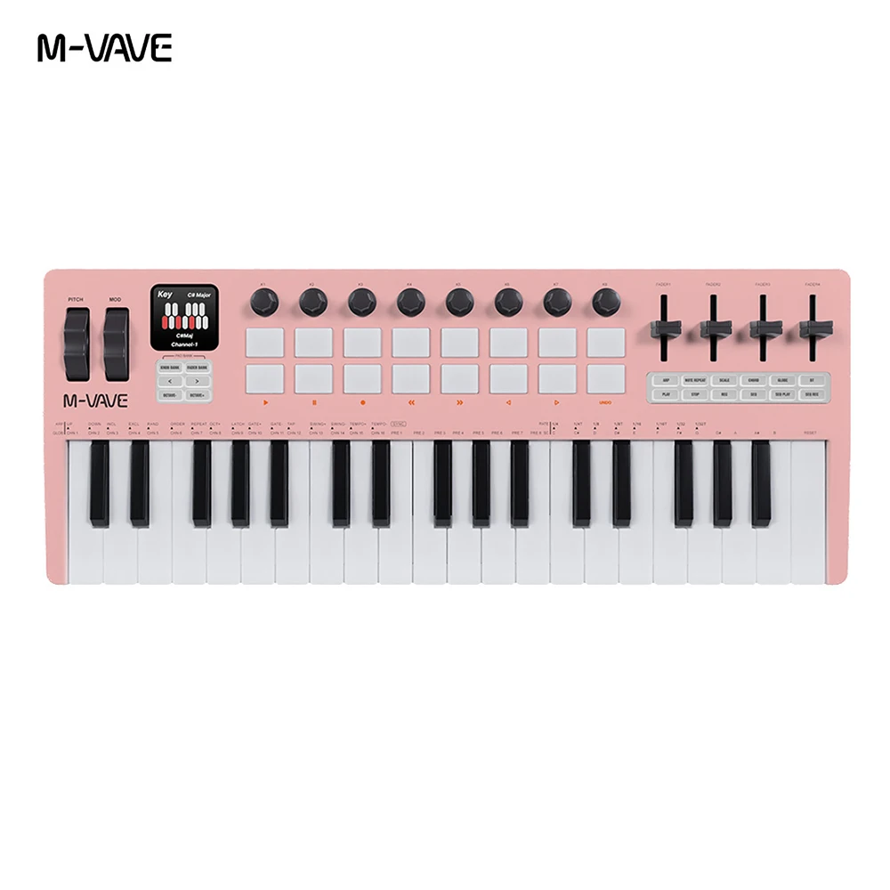 M-VAVE SMK-37 PRO 37 Key MIDI Keyboard Supports Wireless