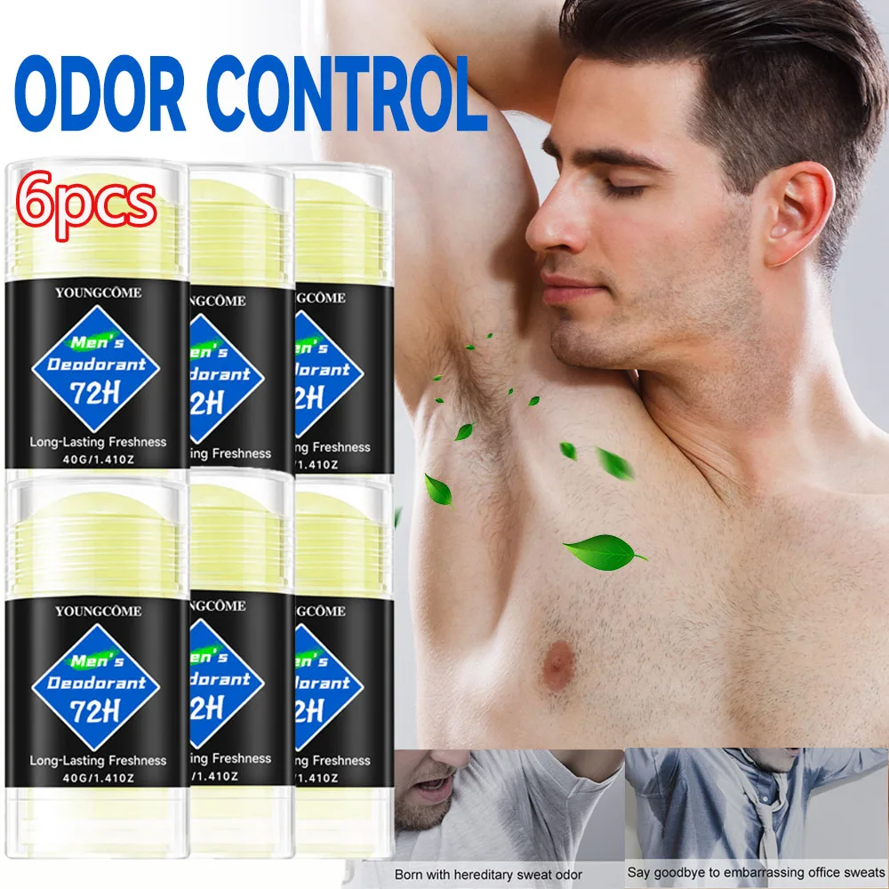 Men Deodorant Stick Anti Sweating Keep Drying Lasting Fragrance Remove Armpit Odor Underarm Refresh Sticks Antiperspirant 1/6pcs