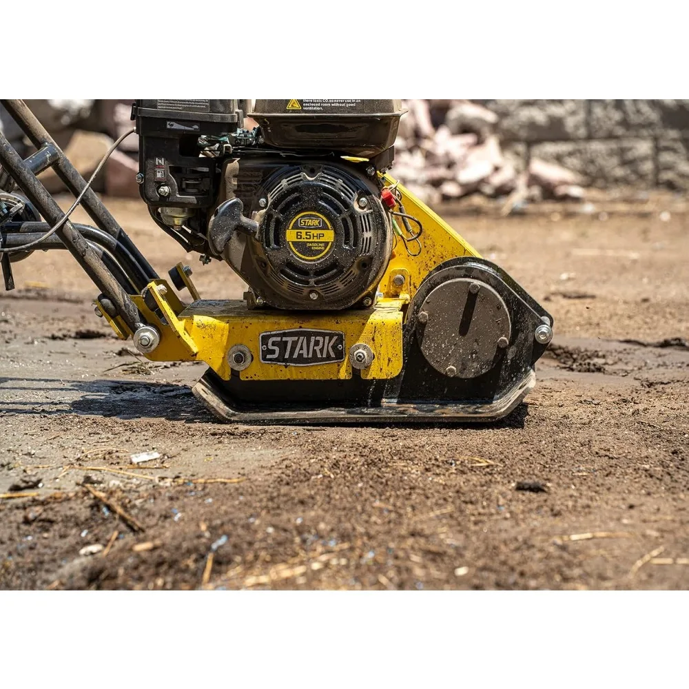 7.0HP 5000VPM 5500MAX Força de compactação de vibração de gás 20 x 14 polegadas Compactador de placa com roda embutida