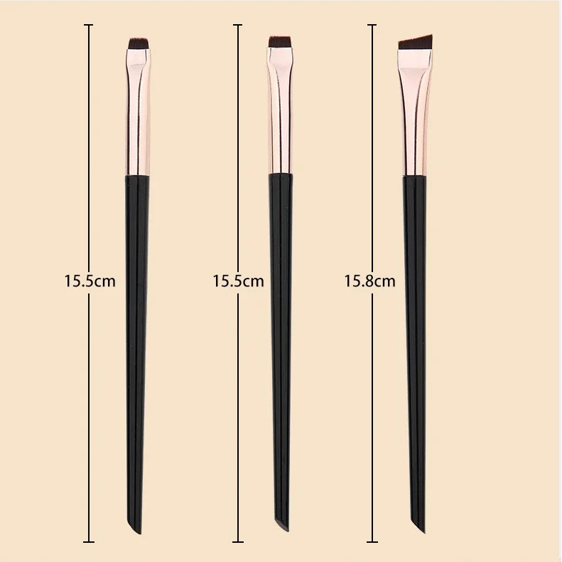 3 Stuks Praktisch Mes Eyeliner Schuin Wenkbrauw Mengen Precieze Detail Make-Up Borstels Spura Gereedschap Platte Schoonheid Cosmetische Accessoires