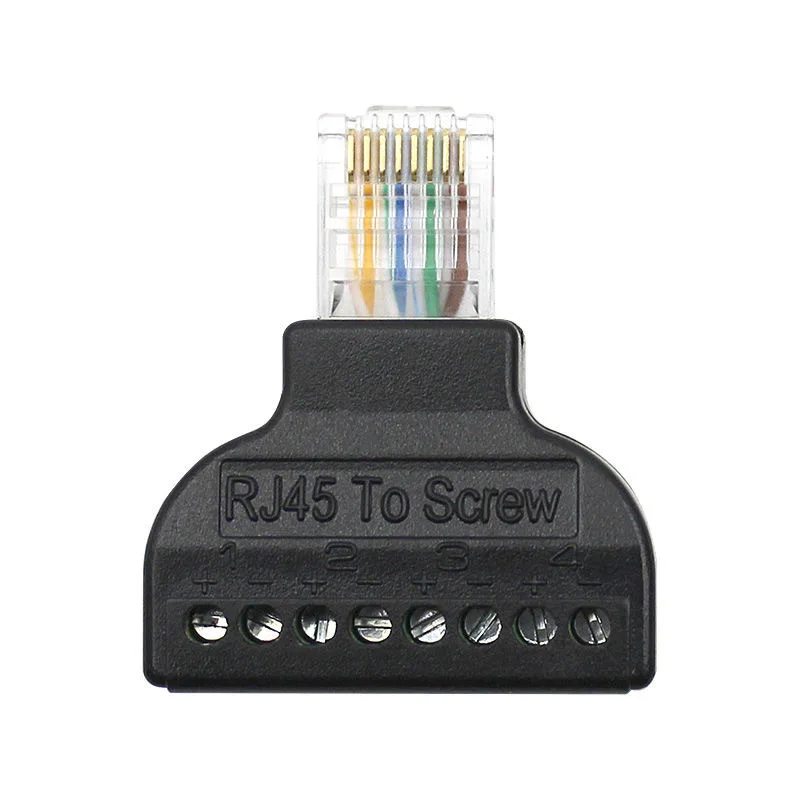 RJ45 Male to 8 Pin AV Screw Terminal Connector Screw Converter Network Cable Plug Ethernet Adapter for CCTV Internet Plug