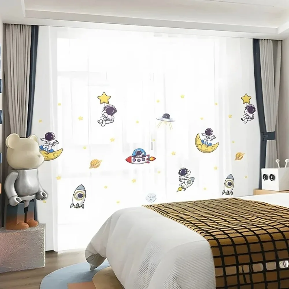 Thickened Chiffon Print Cartoon Curtains Boys and Girls Animal Cosmonaut Multiple Cartoon Patterns Kids Room Curtains Boy JD790
