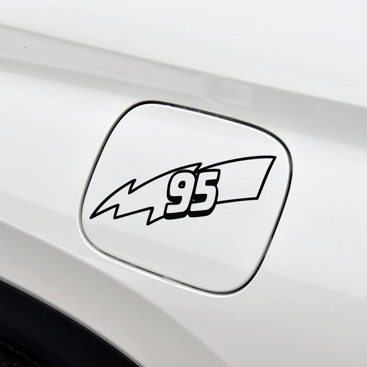 1Pc 95 Lightning Bolt Racing Number Waterproof Vinyl Sticker For Car Fuel Cap Bumper Window Decor