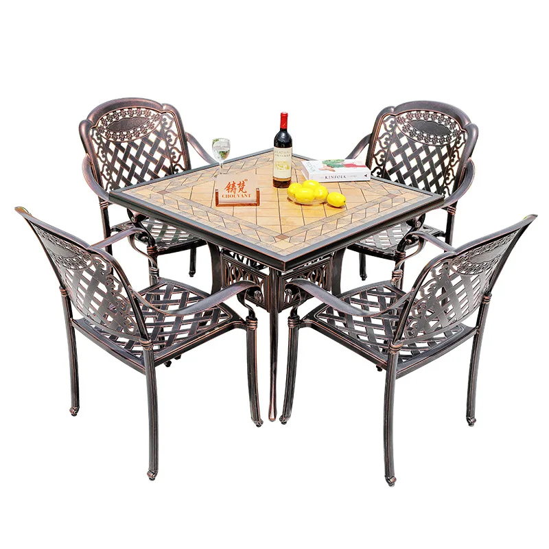 

Outdoor tables and chairs courtyard leisure open-air waterproof sunscreen garden yard drinking tea folding coffee table small ba