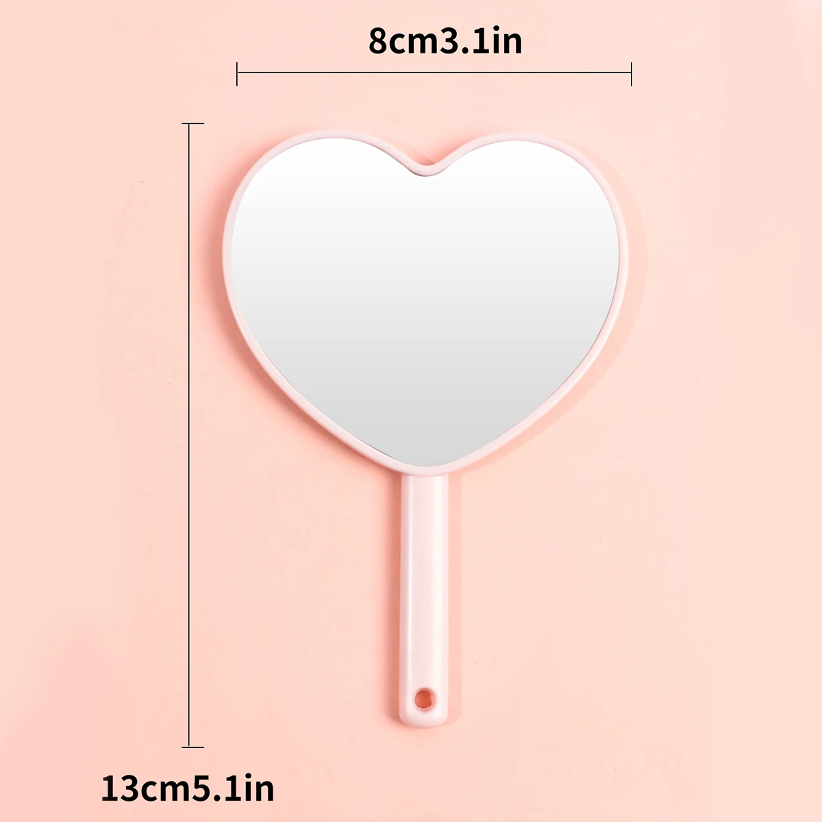 Love makeup mirror 4 color options Handheld makeup mirror New Makeup Mirrors Sweet Girl Style Suitable for carrying around