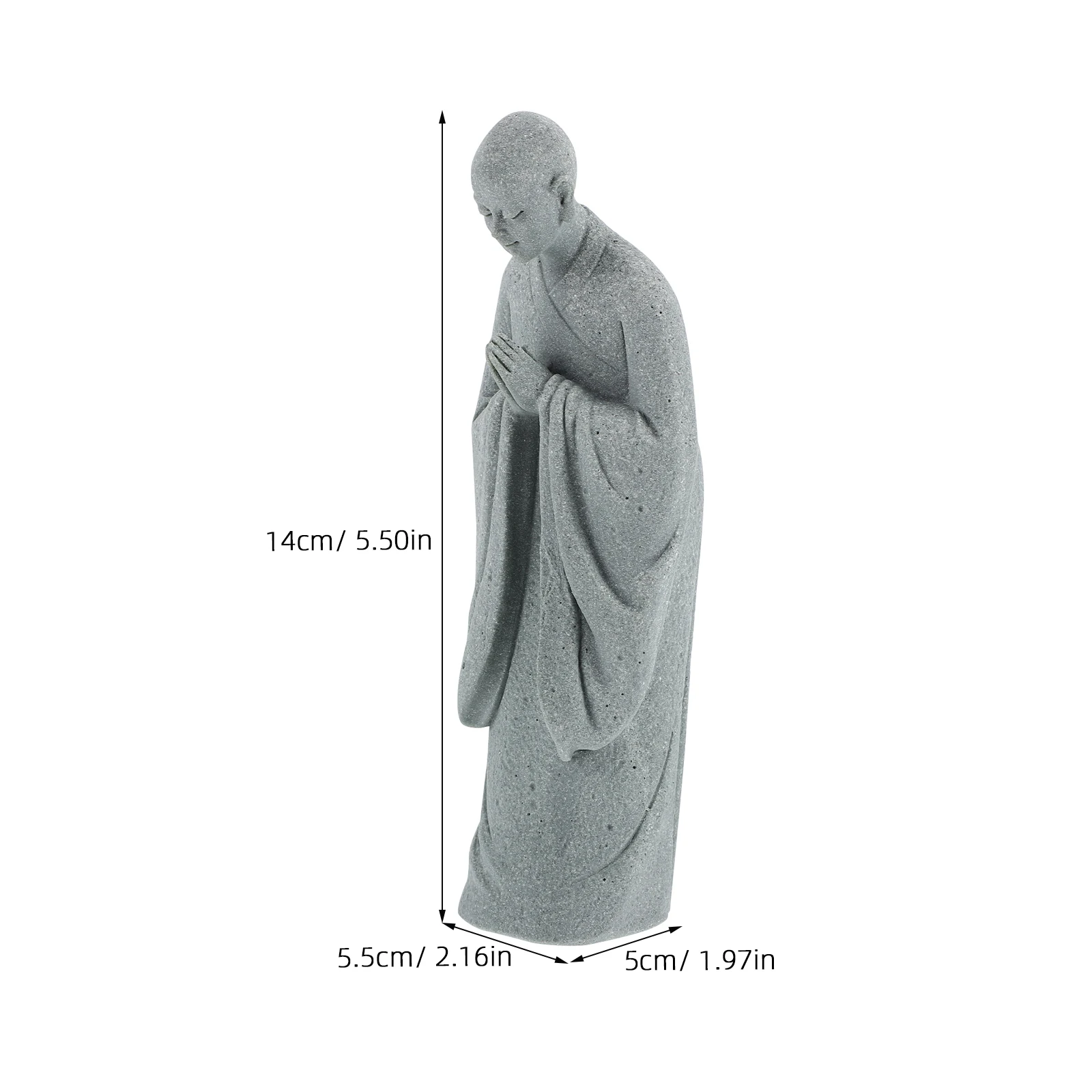 

Miniature Resin Rockery Decoration Fine Craftsmanship Flat Bottom Durable Garden Ornament Zen Style Fish Tank Decor Small Monk