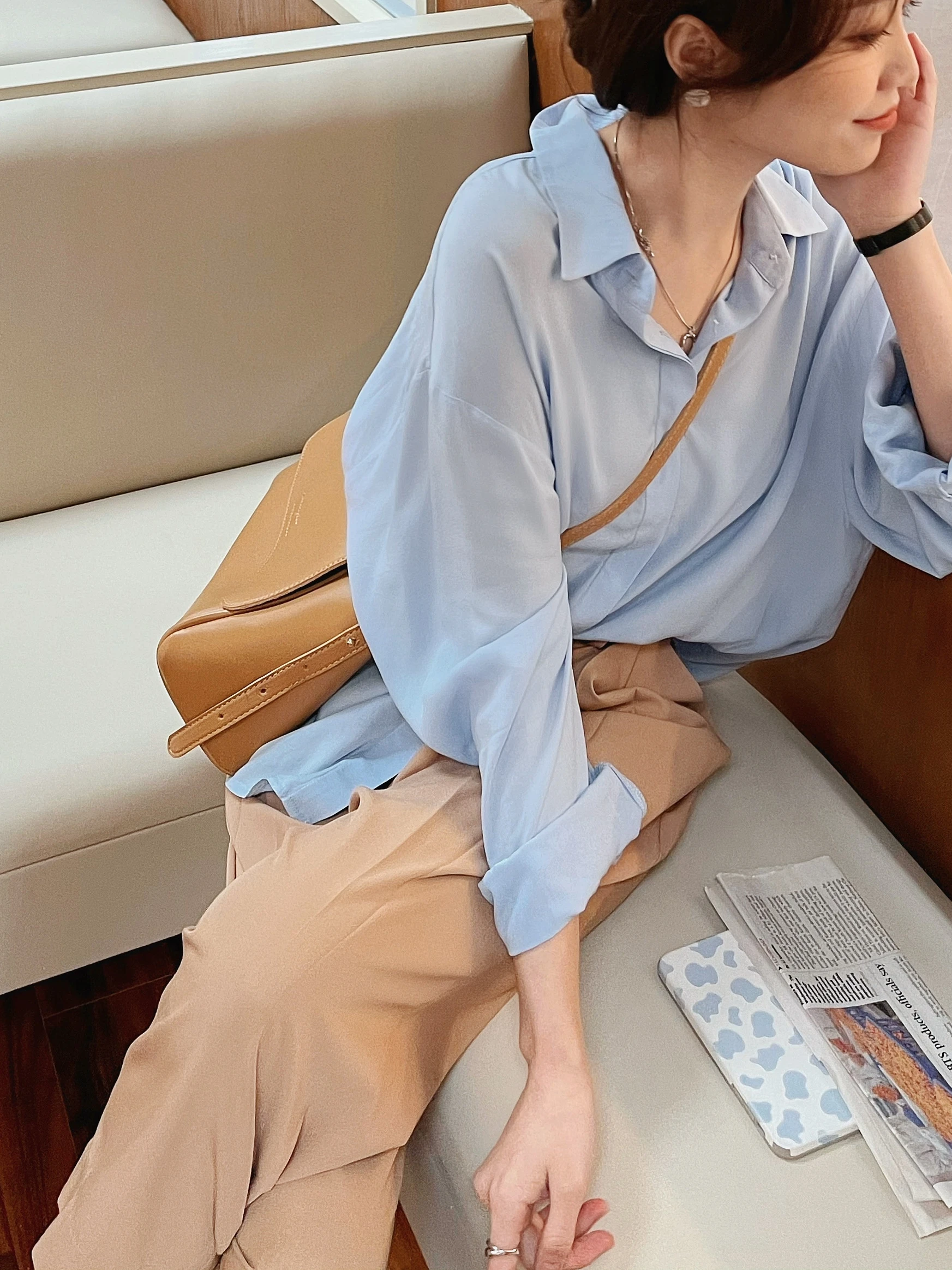 

Easy Wear irt Drapey Two Tone Non See tough Versatile irt Comfortable Ladies irt Premium Quali Summer 202