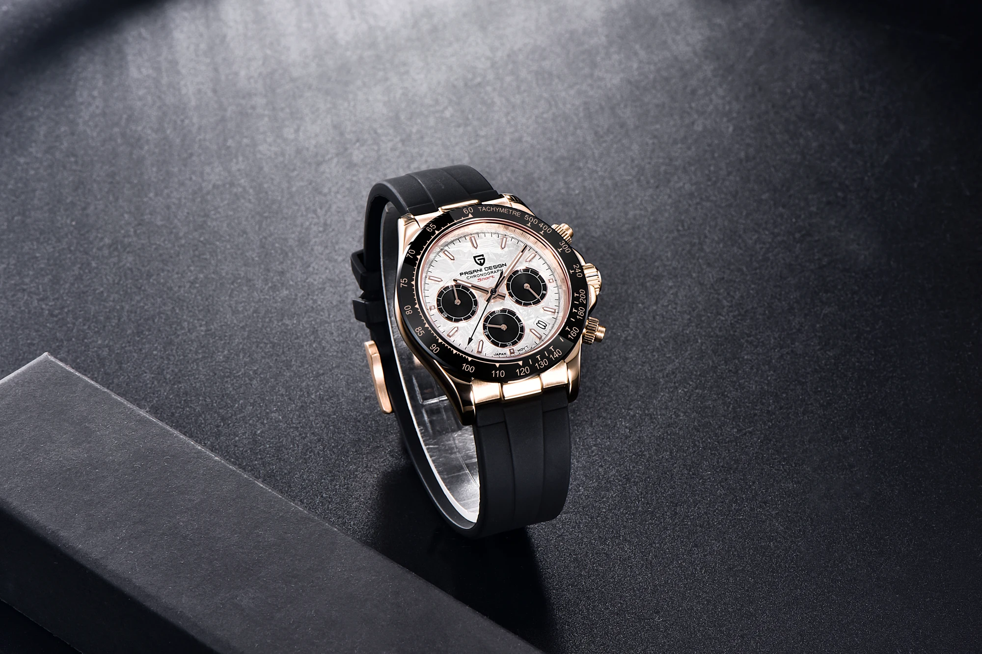 PAGANI DESIGN New Gold Blue Luxury Quartz Watch For Men Gift Box VK63 Movt Chronograph Sapphire Crystal Stainless Steel Watch