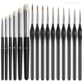 Paint Brushes Set of Wooden Handles Brushes Professional for Drybrush Oil, Acrylic and Watercolor Painting,3pcs/6pcs/10pcs16pcs