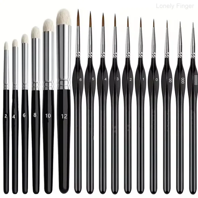 Paint Brushes Set of Wooden Handles Brushes Professional for Drybrush Oil, Acrylic and Watercolor Painting,3pcs/6pcs/10pcs16pcs